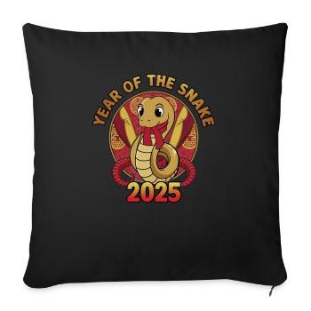 Année Chinoise 2025 Année du Serpent - Housse de coussin décorative 45 x 45 cm - noir - Devant