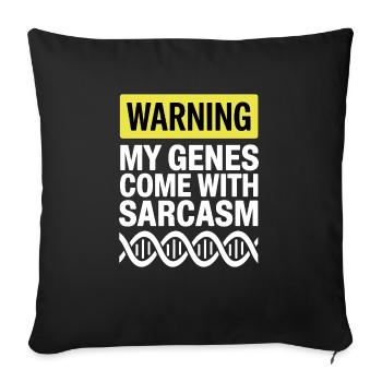 Sarcasm Genes DNA Genetics - Sofa pillowcase 17,3'' x 17,3'' (45 x 45 cm) - black - Front