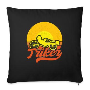 Triker Laid-Back Reclining Bike Tricycle Recumbent - Sofa pillowcase 17,3'' x 17,3'' (45 x 45 cm) - black - Front