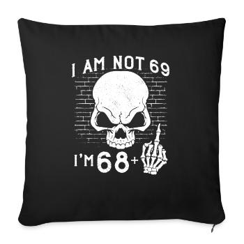 I Am 68 Plus Middle Finger - 69th Birthday - Sofa pillowcase 17,3'' x 17,3'' (45 x 45 cm) - black - Front