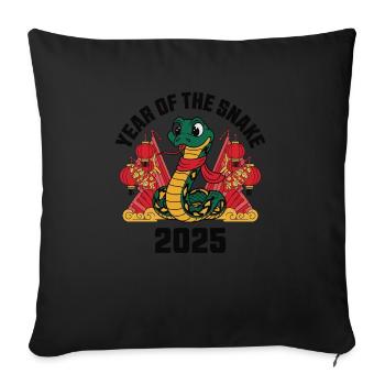 Année Chinoise 2025 Année du Serpent - Housse de coussin décorative 45 x 45 cm - noir - Devant