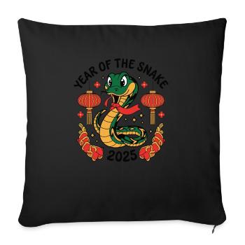 Année Chinoise 2025 Année du Serpent - Housse de coussin décorative 45 x 45 cm - noir - Devant