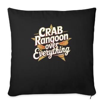 Krabben Rangun Liebhaber Amerikanisch Chinesisch Meeresfrüchte - Sofakissenbezug 45 x 45 cm - Schwarz - Vorne
