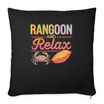 Krabben Rangun Liebhaber Amerikanisch Chinesisch Meeresfrüchte - Sofakissenbezug 45 x 45 cm - Schwarz - Vorne