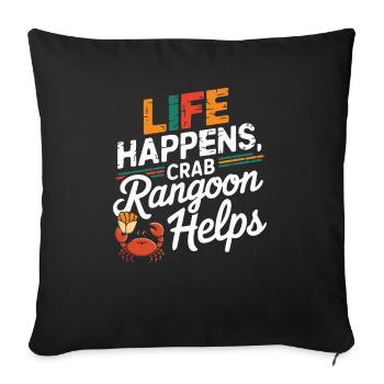 Krabben Rangun Liebhaber Amerikanisch Chinesisch Meeresfrüchte - Sofakissenbezug 45 x 45 cm - Schwarz - Vorne