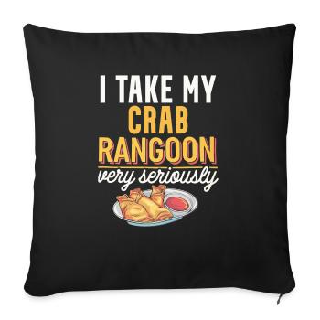 Krabben Rangun Liebhaber Amerikanisch Chinesisch Meeresfrüchte - Sofakissenbezug 45 x 45 cm - Schwarz - Vorne