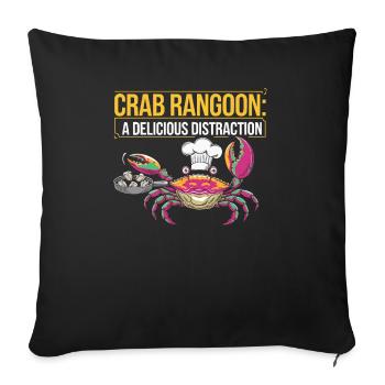 Krabben Rangun Liebhaber Amerikanisch Chinesisch Meeresfrüchte - Sofakissenbezug 45 x 45 cm - Schwarz - Vorne