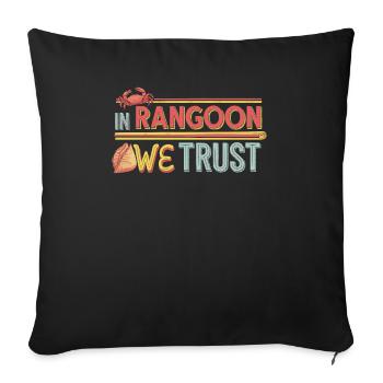 Krabben Rangun Liebhaber Amerikanisch Chinesisch Meeresfrüchte - Sofakissenbezug 45 x 45 cm - Schwarz - Vorne