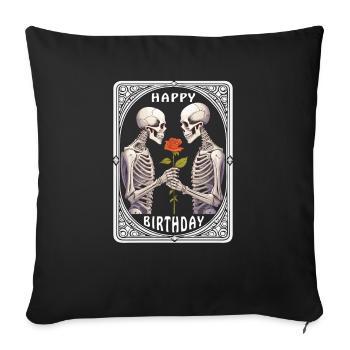 PLAYING CARD HAPPY BIRTHDAY - Sofa pillowcase 17,3'' x 17,3'' (45 x 45 cm) - black - Front
