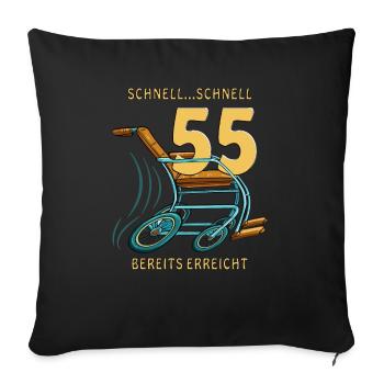 FAST... FAST 55 ALREADY REACHED - Sofa pillowcase 17,3'' x 17,3'' (45 x 45 cm) - black - Front