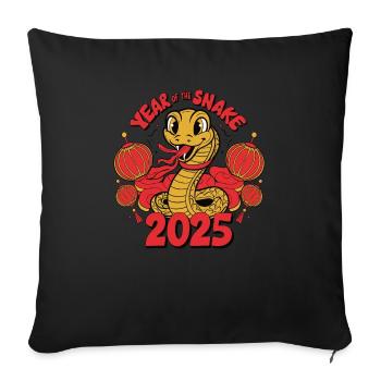 Année Chinoise 2025 Année du Serpent - Housse de coussin décorative 45 x 45 cm - noir - Devant