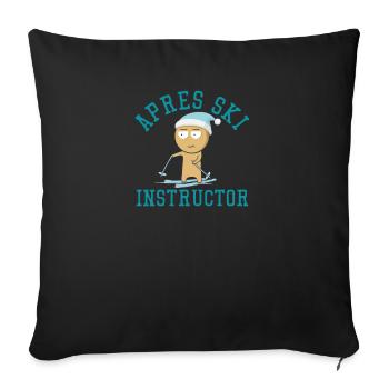 Lustiges Skifahren Design Drôle de ski - Housse de coussin décorative 45 x 45 cm - noir - Devant