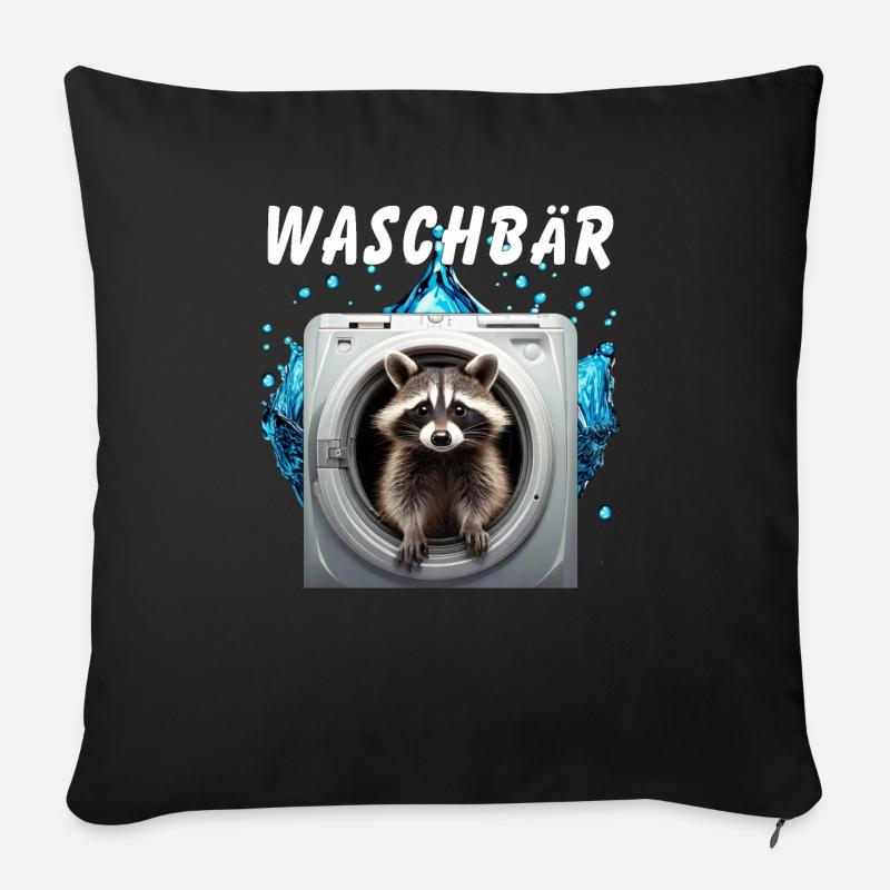 WASCHBÄR - Sofakissenbezug 45 x 45 cm - Schwarz