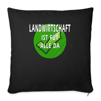 AGRICULTURE IS FOR EVERYONE - Sofa pillowcase 17,3'' x 17,3'' (45 x 45 cm) - black - Front