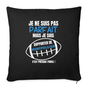 Supporter Parfait Montpellier Rugby - Housse de coussin décorative 45 x 45 cm - noir - Devant