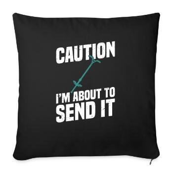 Pogo-stick Attention, I'll send it right away - Sofa pillowcase 17,3'' x 17,3'' (45 x 45 cm) - black - Front