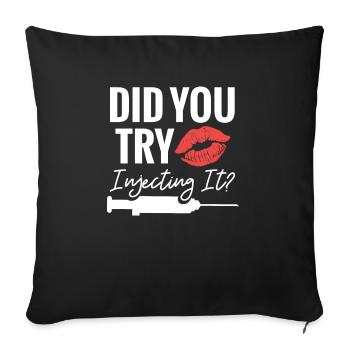Cosmetic nurse have you tried - Sofa pillowcase 17,3'' x 17,3'' (45 x 45 cm) - black - Front