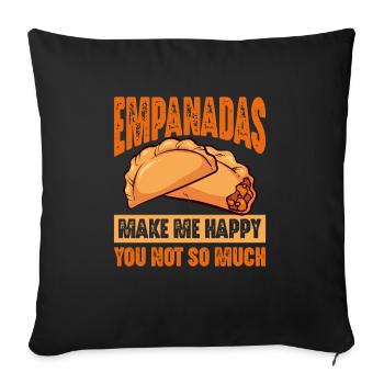 Empanadas Make Me Happy You Not So Much - Sofa pillowcase 17,3'' x 17,3'' (45 x 45 cm) - black - Front