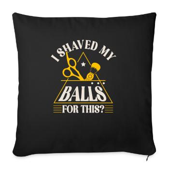 Look rasé avec humour pour hommes - Housse de coussin décorative 45 x 45 cm - noir - Devant