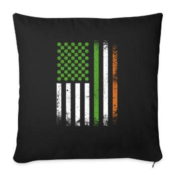 Patriotic Irish American Flag Ireland St. Patricks - Sofa pillowcase 17,3'' x 17,3'' (45 x 45 cm) - black - Front