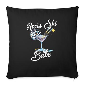 Après Ski Babe Women's Ski Party Outfit Celebrate - Sofa pillowcase 17,3'' x 17,3'' (45 x 45 cm) - black - Front