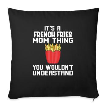 Frites drôles Frites drôles - Housse de coussin décorative 45 x 45 cm - noir - Devant