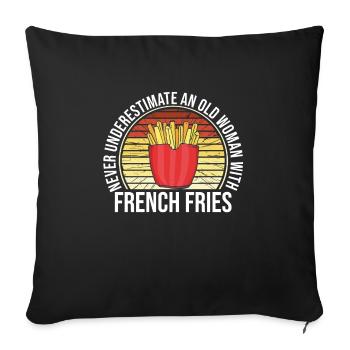 Frites drôles Frites drôles - Housse de coussin décorative 45 x 45 cm - noir - Devant