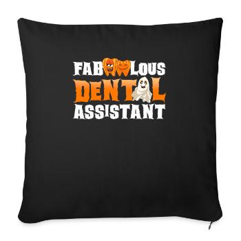 Dentiste Halloween assistant dentaire - Housse de coussin décorative 45 x 45 cm - noir - Devant