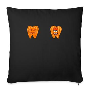 Dentiste Halloween assistant dentaire - Housse de coussin décorative 45 x 45 cm - noir - Devant