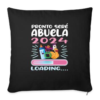 Grandma 2024-to-be Grandma 2024 Loading - Sofa pillowcase 17,3'' x 17,3'' (45 x 45 cm) - black - Front