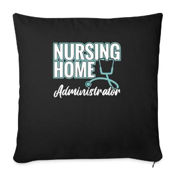 Nursing Home Administrators - Sofa pillowcase 17,3'' x 17,3'' (45 x 45 cm) - black - Front