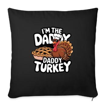 Papa Dinde Thanksgiving - Housse de coussin décorative 45 x 45 cm - noir - Devant
