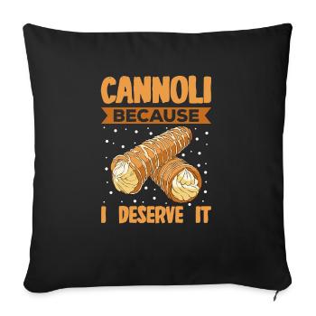 Cannoli Cannolo - Sofa pillowcase 17,3'' x 17,3'' (45 x 45 cm) - black - Front