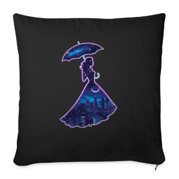 City Girl - Stadt Mädchen - Sofa pillowcase 17,3'' x 17,3'' (45 x 45 cm) - black - Front