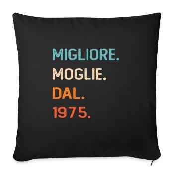 Épouse depuis 1975 - Housse de coussin décorative 45 x 45 cm - noir - Devant