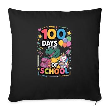 100th Day Of School 100 Day Of School Kids - Sofa pillowcase 17,3'' x 17,3'' (45 x 45 cm) - black - Front