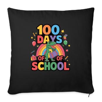 100e jour d’école 100 jour d’école des enfants - Housse de coussin décorative 45 x 45 cm - noir - Devant