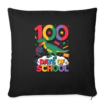100e jour d’école 100 jour d’école des enfants - Housse de coussin décorative 45 x 45 cm - noir - Devant