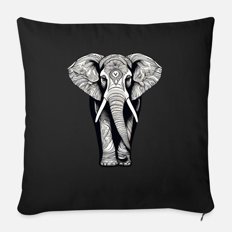 Elephant - Sofakissenbezug 45 x 45 cm - Schwarz