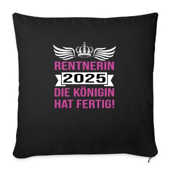 Pension 2025 Pensioner 2025 Pension 2025 - Sofa pillowcase 17,3'' x 17,3'' (45 x 45 cm) - black - Front