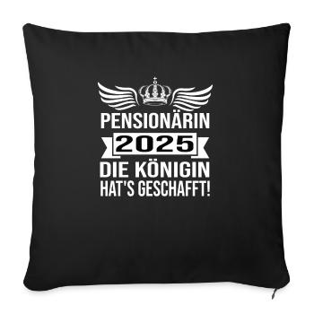 Pension 2025 Pensionné 2025 Pension 2025 - Housse de coussin décorative 45 x 45 cm - noir - Devant