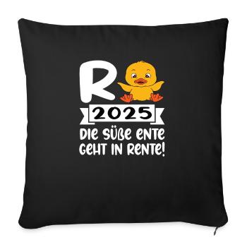 Pension 2025 Pensioner 2025 Pension 2025 - Sofa pillowcase 17,3'' x 17,3'' (45 x 45 cm) - black - Front