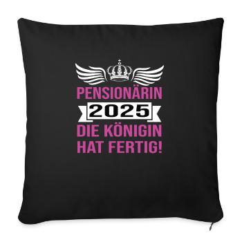 Rente 2025 Retraité 2025 Rente 2025 - Housse de coussin décorative 45 x 45 cm - noir - Devant