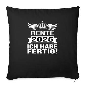 Pension 2025 Pensioner 2025 Pension 2025 - Sofa pillowcase 17,3'' x 17,3'' (45 x 45 cm) - black - Front