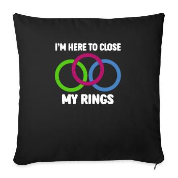 Je ferme mes anneaux Fitness Motivation Sports - Housse de coussin décorative 45 x 45 cm - noir - Devant