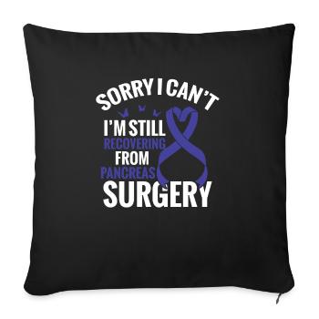 Sorry, I can't, I'm recovering - Sofa pillowcase 17,3'' x 17,3'' (45 x 45 cm) - black - Front