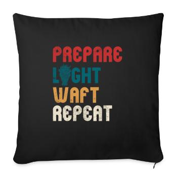 Prepare Light Waft Repeat Smudging Stick Energy - Sofakissenbezug 45 x 45 cm - Schwarz - Vorne