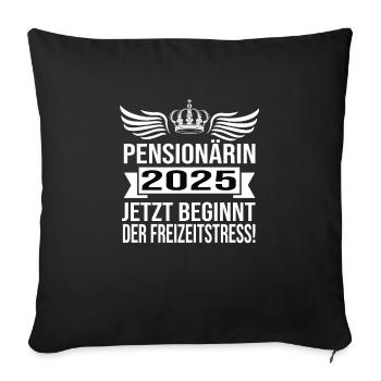 Rente 2025 Retraité 2025 Rente 2025 - Housse de coussin décorative 45 x 45 cm - noir - Devant