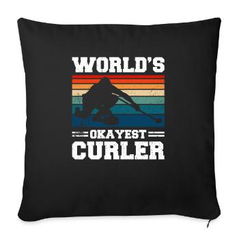 Curling Sport Curling - Sofa pillowcase 17,3'' x 17,3'' (45 x 45 cm) - black - Front