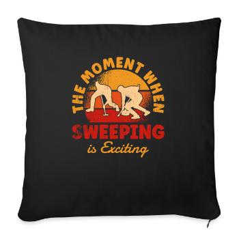 Curling Sport Curling - Sofa pillowcase 17,3'' x 17,3'' (45 x 45 cm) - black - Front